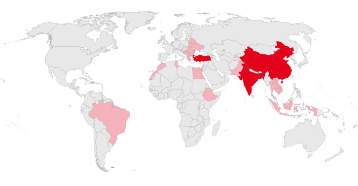 Standorte der Fabriken 